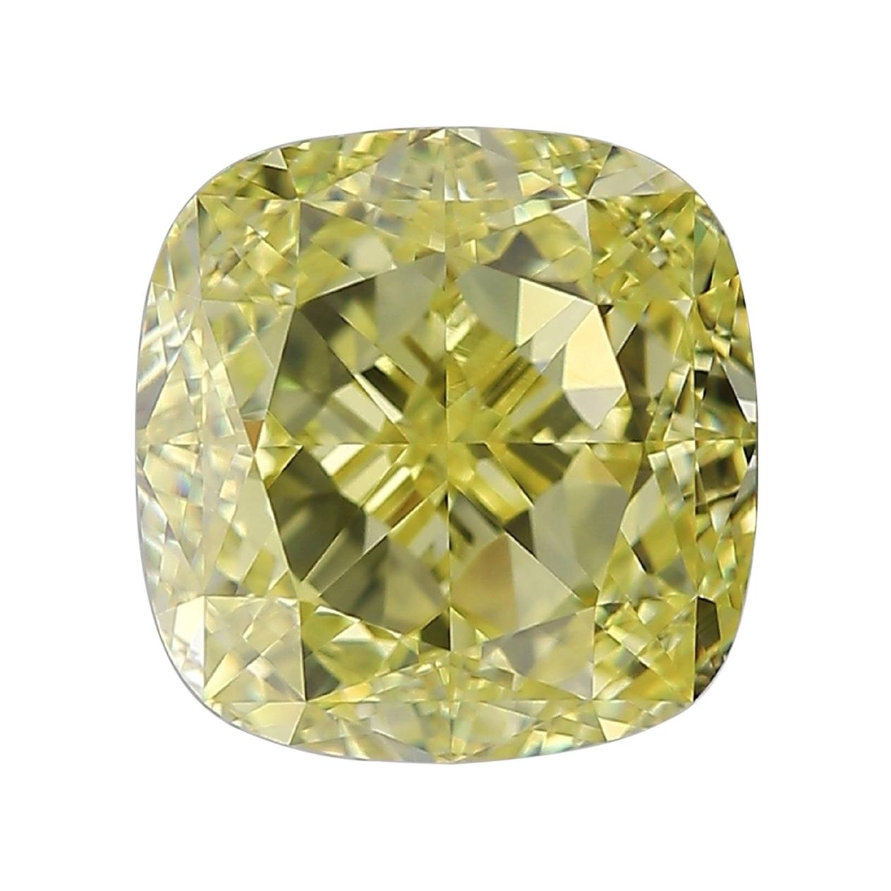I Flawless GIA Certified 3.51 Carat Fancy Intense Yellow Diamond
