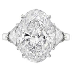 I FLAWLESS GIA Certified 4 Carat Oval Diamond Ring
