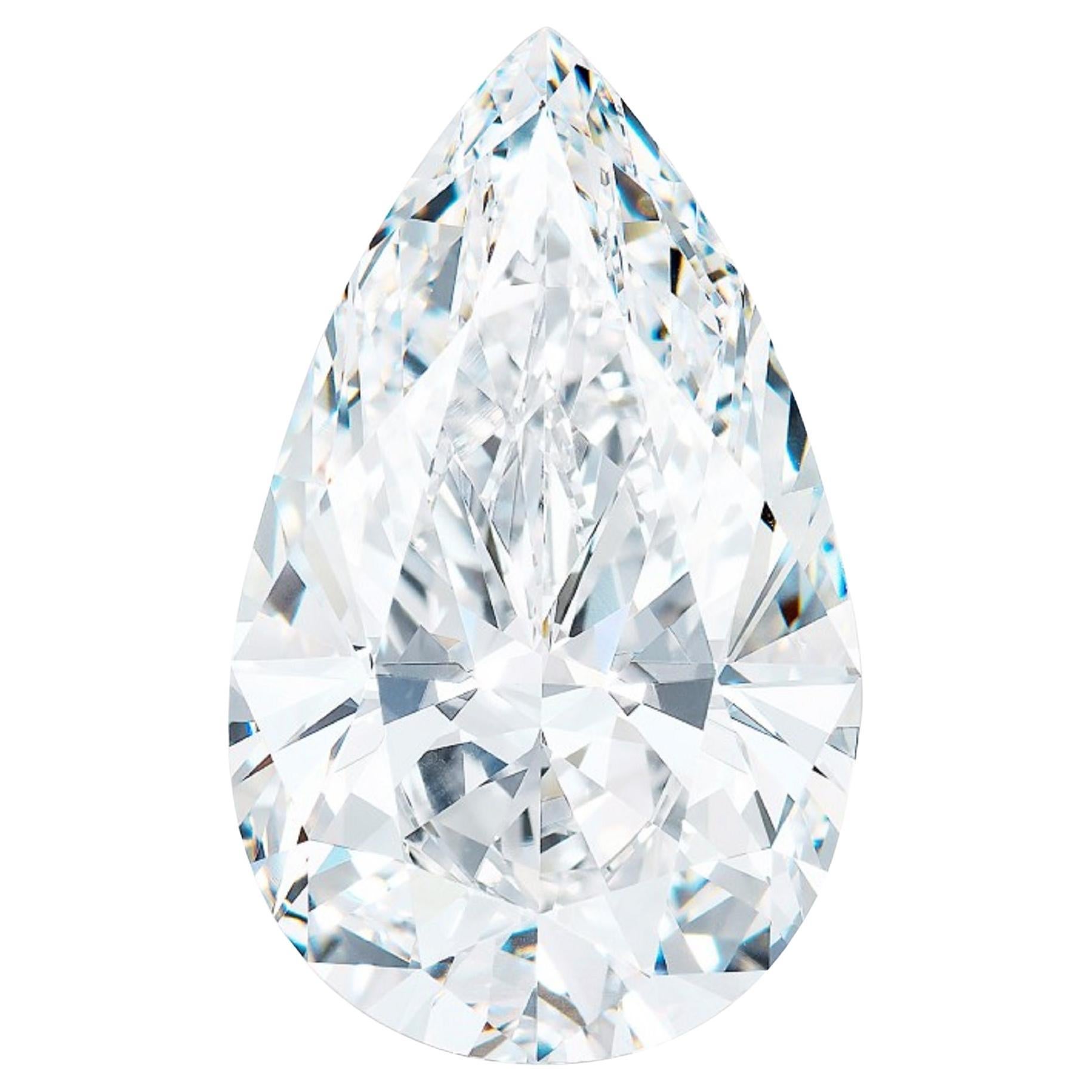 I Flawless GIA Certified 4 Carat Pear Cut Diamond