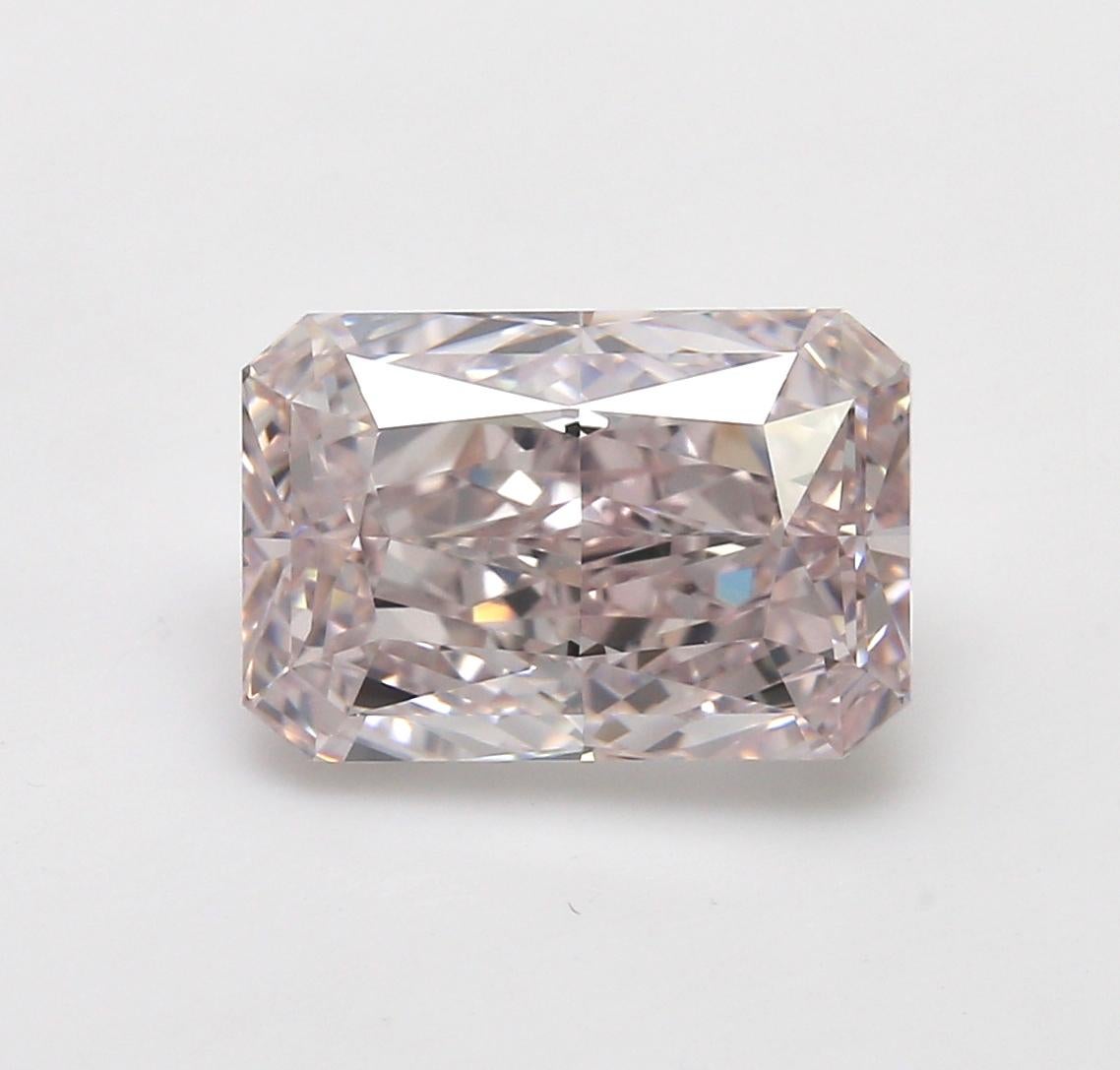 I FLAWLESS GIA Certified 5 Carat Long Radiant Cut Fancy Light Pink Diamond
