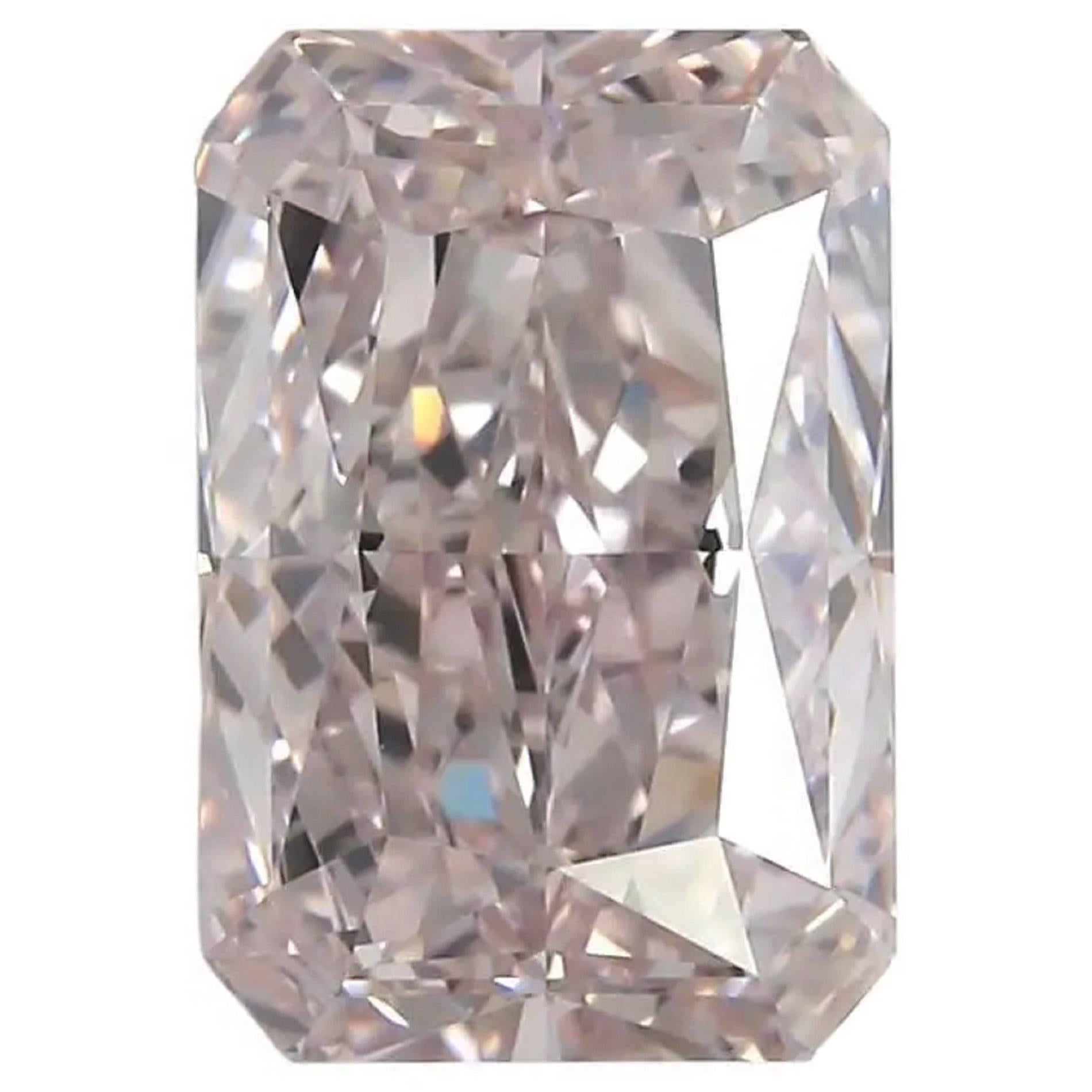 I Flawless GIA zertifizierter 5 Karat Langer Strahlenschliff Fancy Hellrosa Diamant (Radiantschliff)