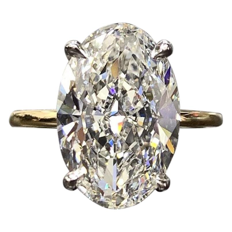 3.06 ct Oval cut Solitaire Diamond Engagement Ring Solid 14K Yellow gold 