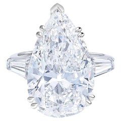 I Flawless GIA Certified 5 Carat Pear Cut Diamond Solitaire Engagement Ring