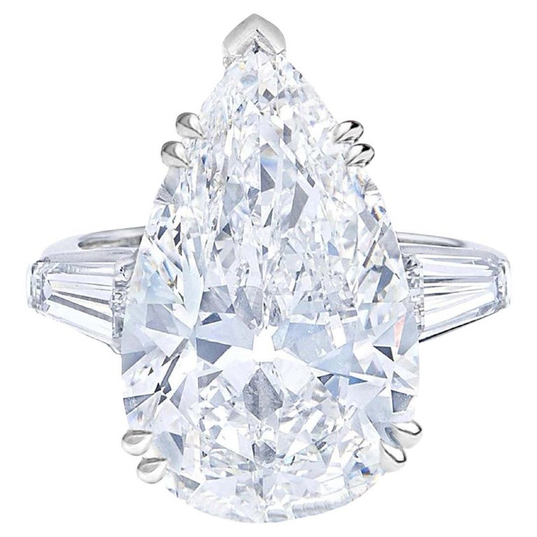 I Flawless GIA Certified 5 Carat Pear Cut Diamond Solitaire Engagement ...