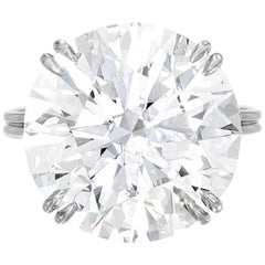 I Flawless GIA Certified 4 Carat Round Brilliant Cut Diamond Ring