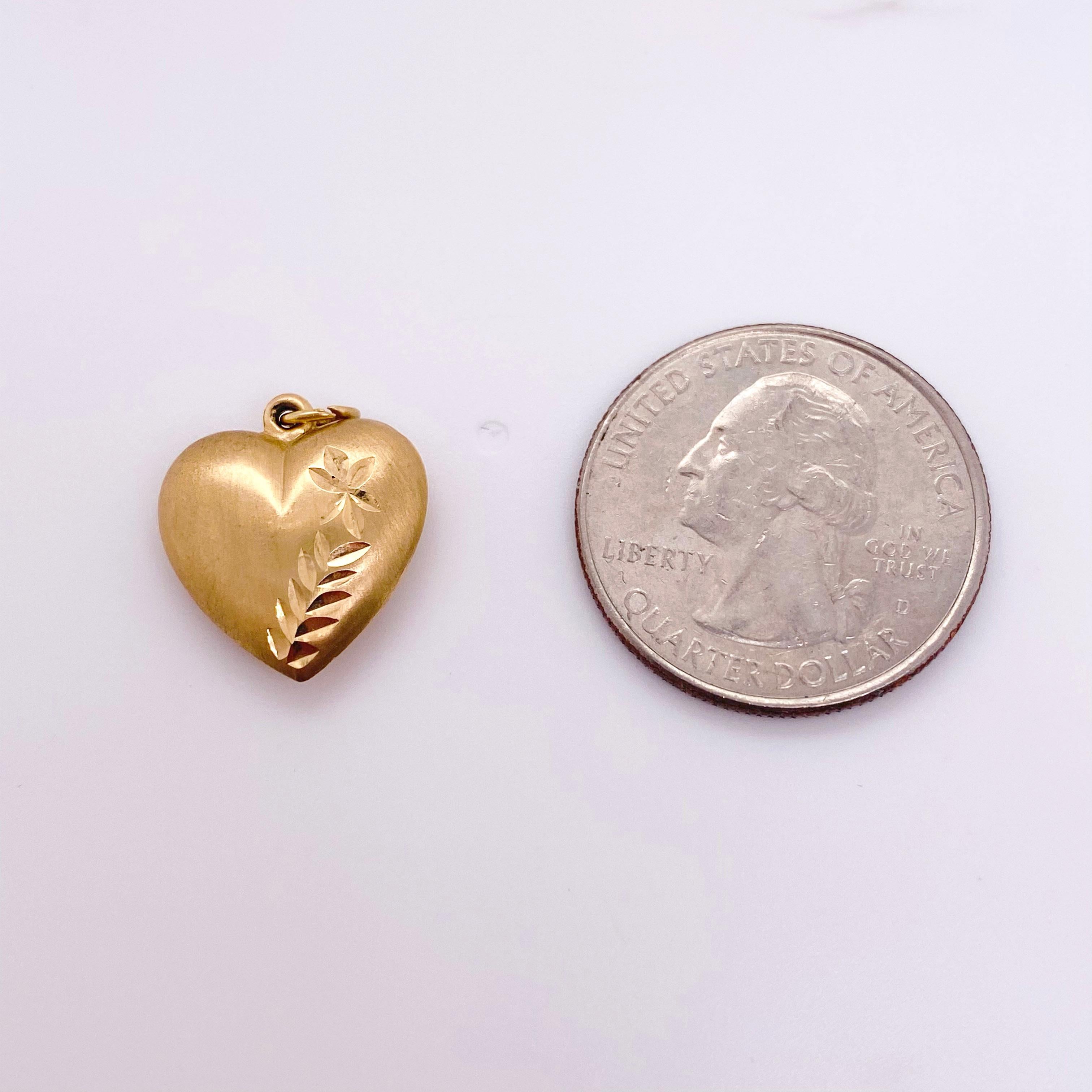 gold puffed heart pendant