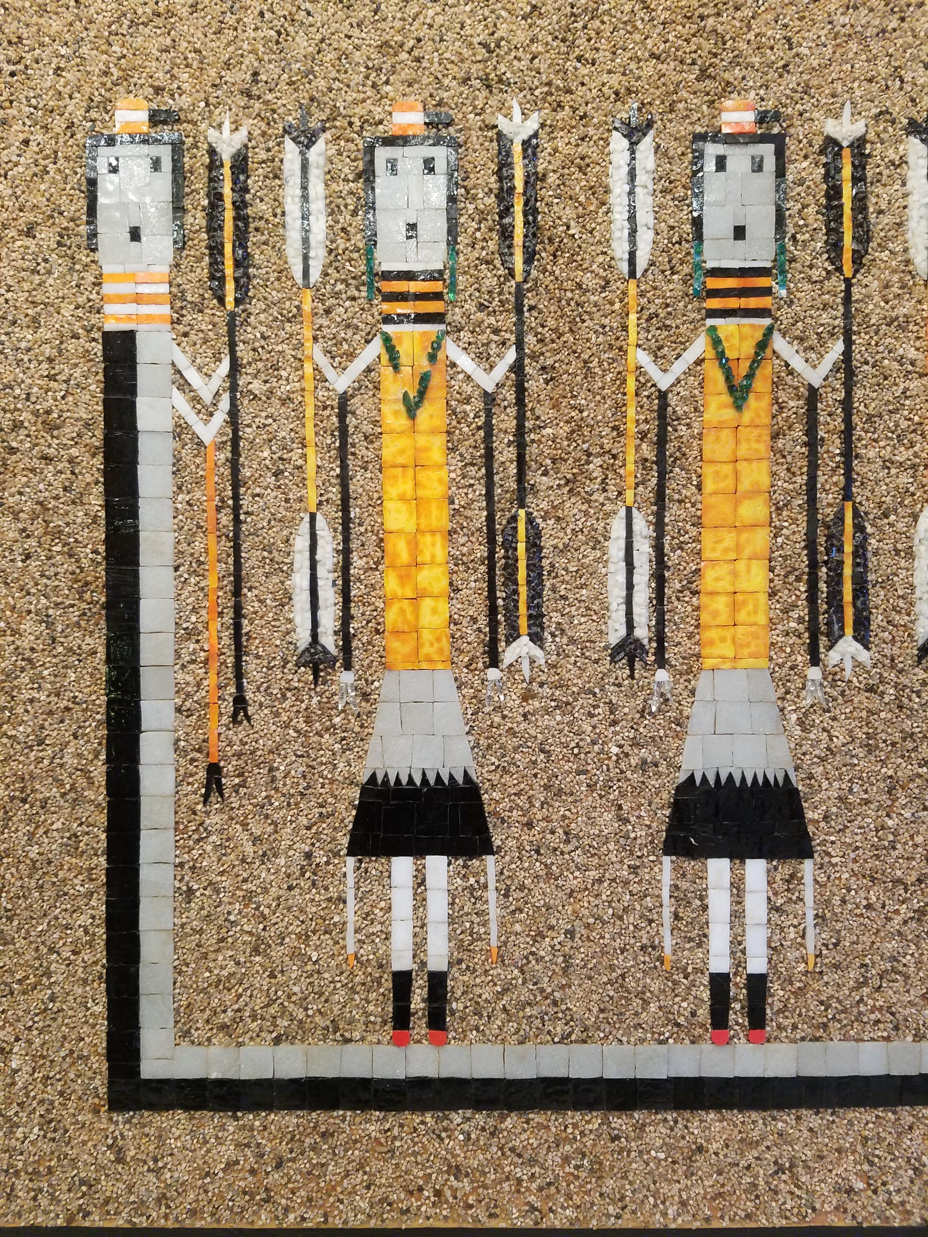 Mid-Century Navajo-Style Yei Dancers Mosaic Panel by I. Henry, California 1960s For Sale 1