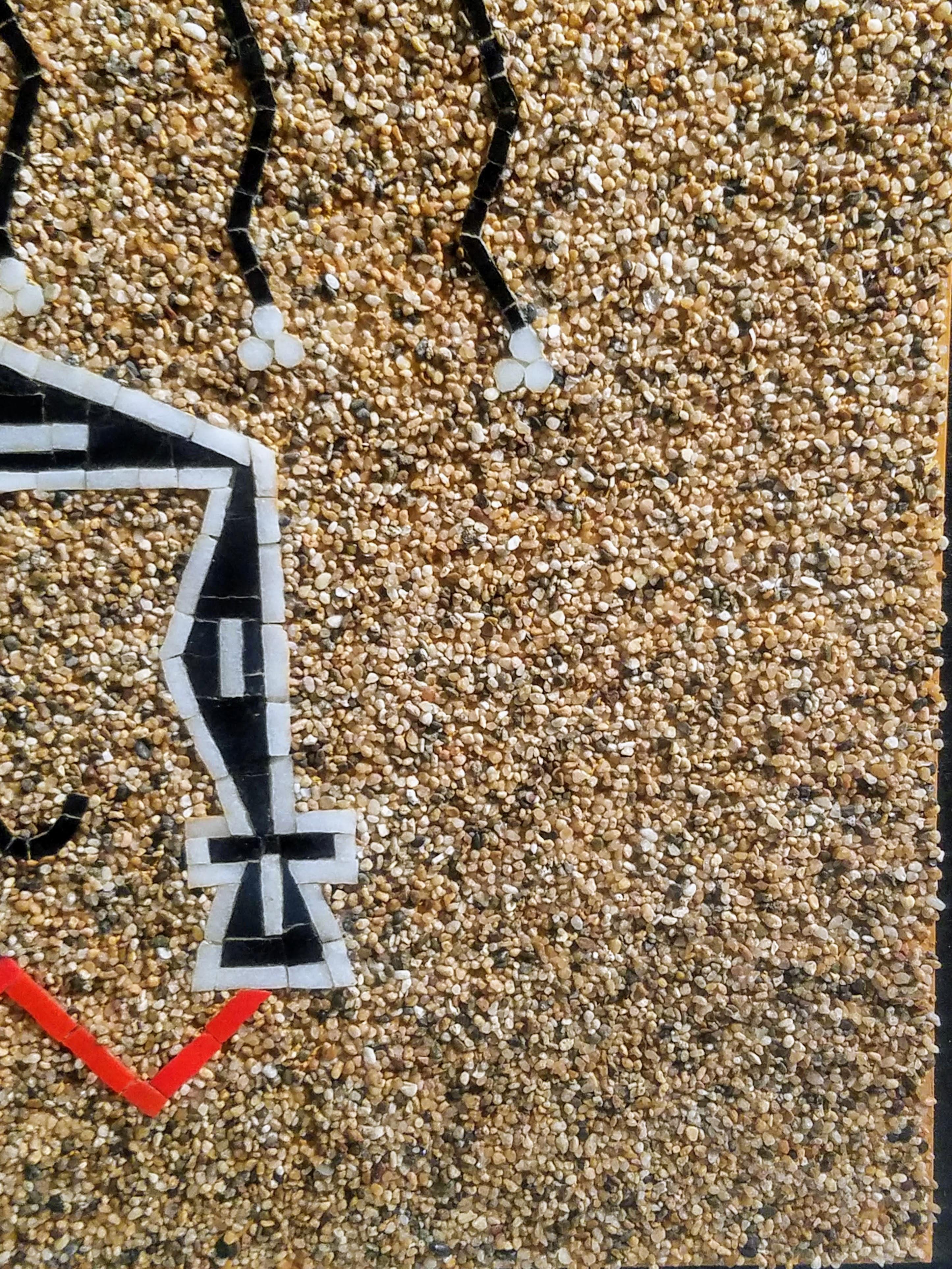 Navajo-Style Thunderbird Sand Painting Mosaic Panel, Mixed Media, 1960s CA. For Sale 1