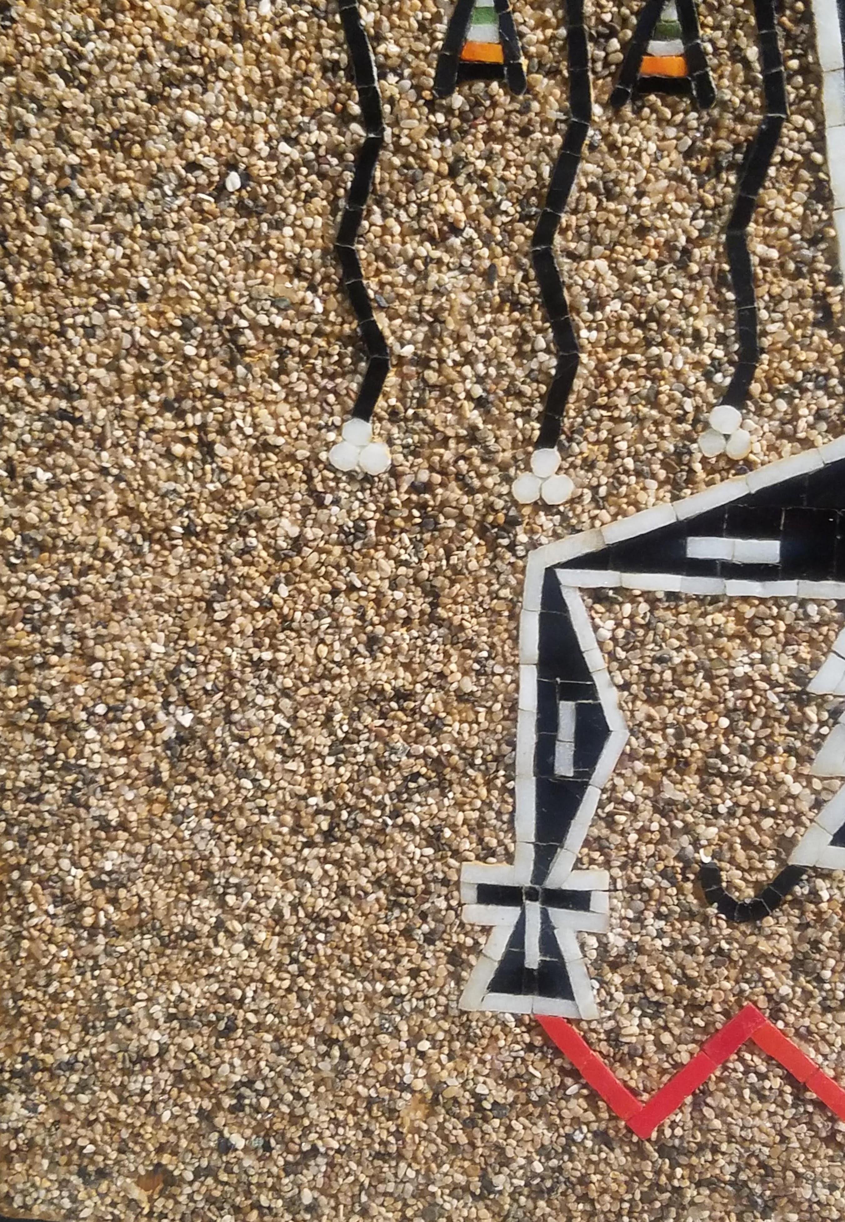 Navajo-Style Thunderbird Sand Painting Mosaic Panel, Mixed Media, 1960s CA. For Sale 2