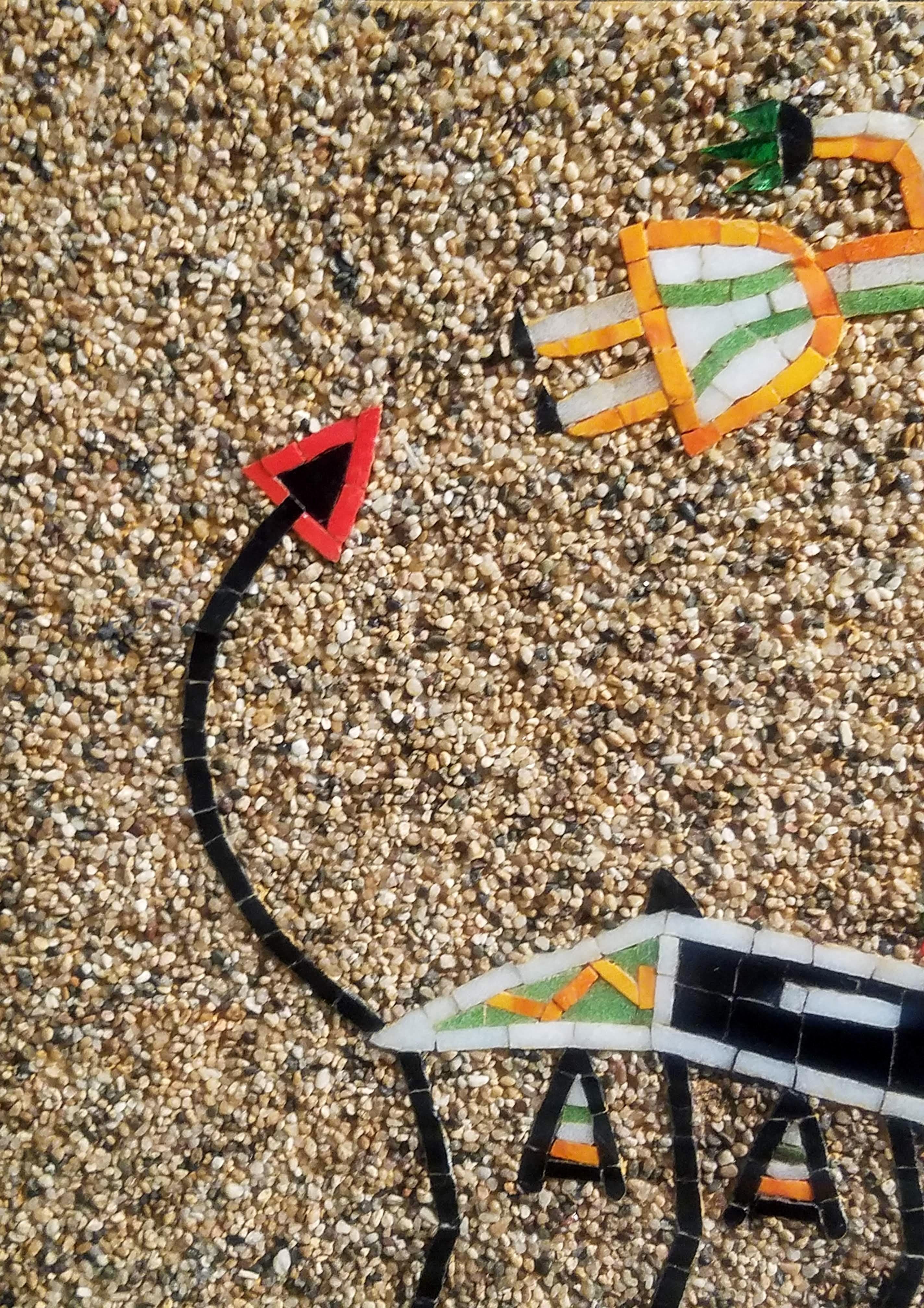 Navajo-Style Thunderbird Sand Painting Mosaic Panel, Mixed Media, 1960s CA. For Sale 3