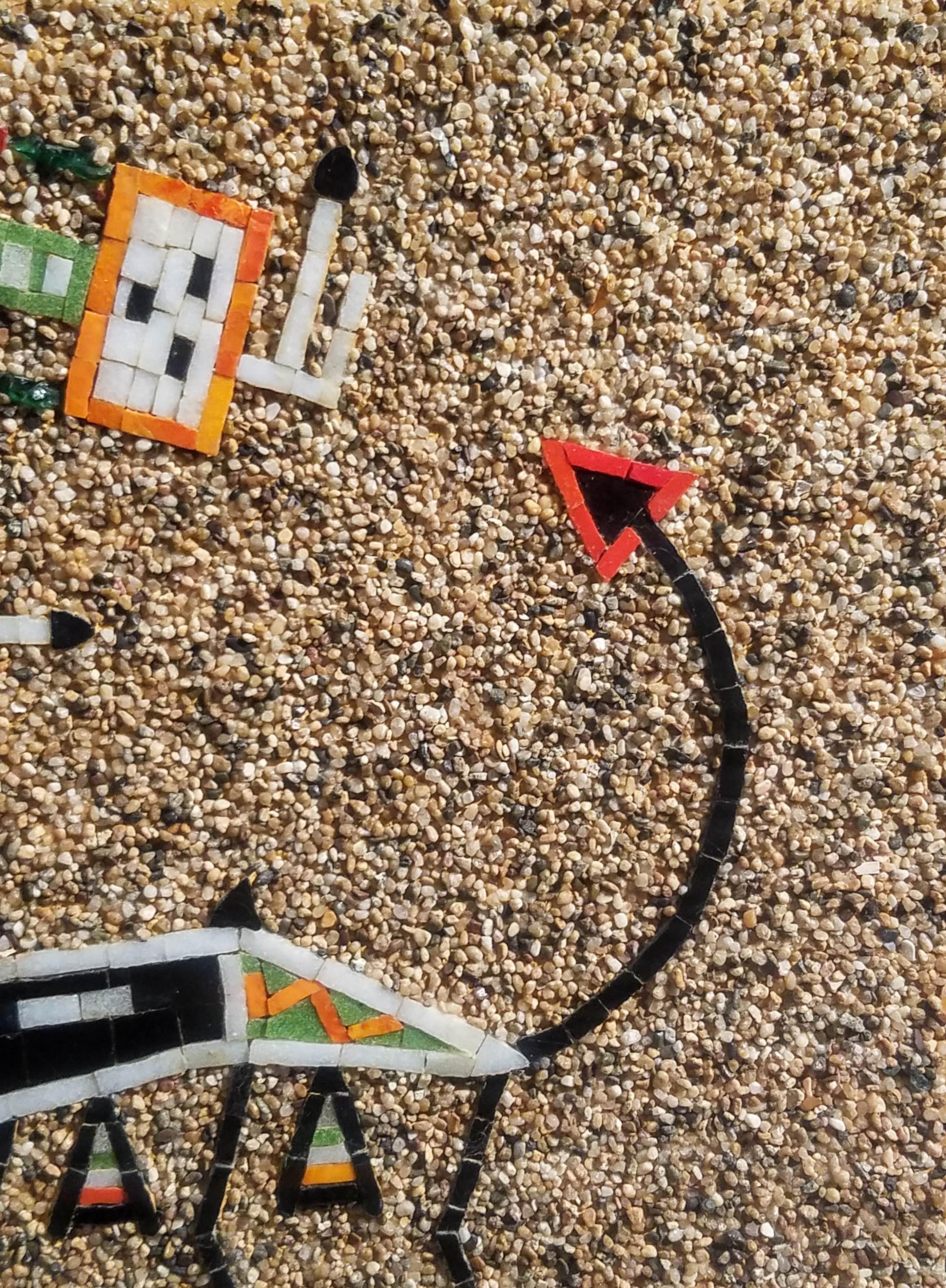 Navajo-Style Thunderbird Sand Painting Mosaic Panel, Mixed Media, 1960s CA. For Sale 5