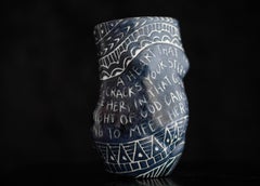 “I imagine you so close...” Porcelain Cup with Sgraffito Detailing