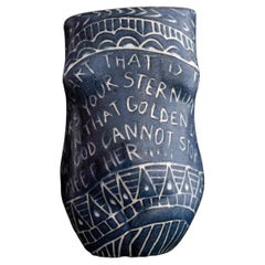 “I imagine you so close...” Porcelain Cup with Sgraffito Detailing