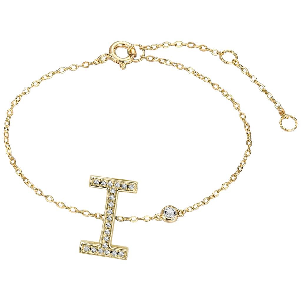 I-Initial Bezel Chain Anklet For Sale