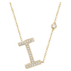 I Initial Bezel Chain Necklace