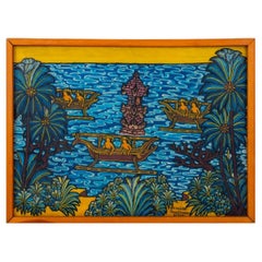 I Ketut Tagen "Sea Landscape" Acrylic on Canvas
