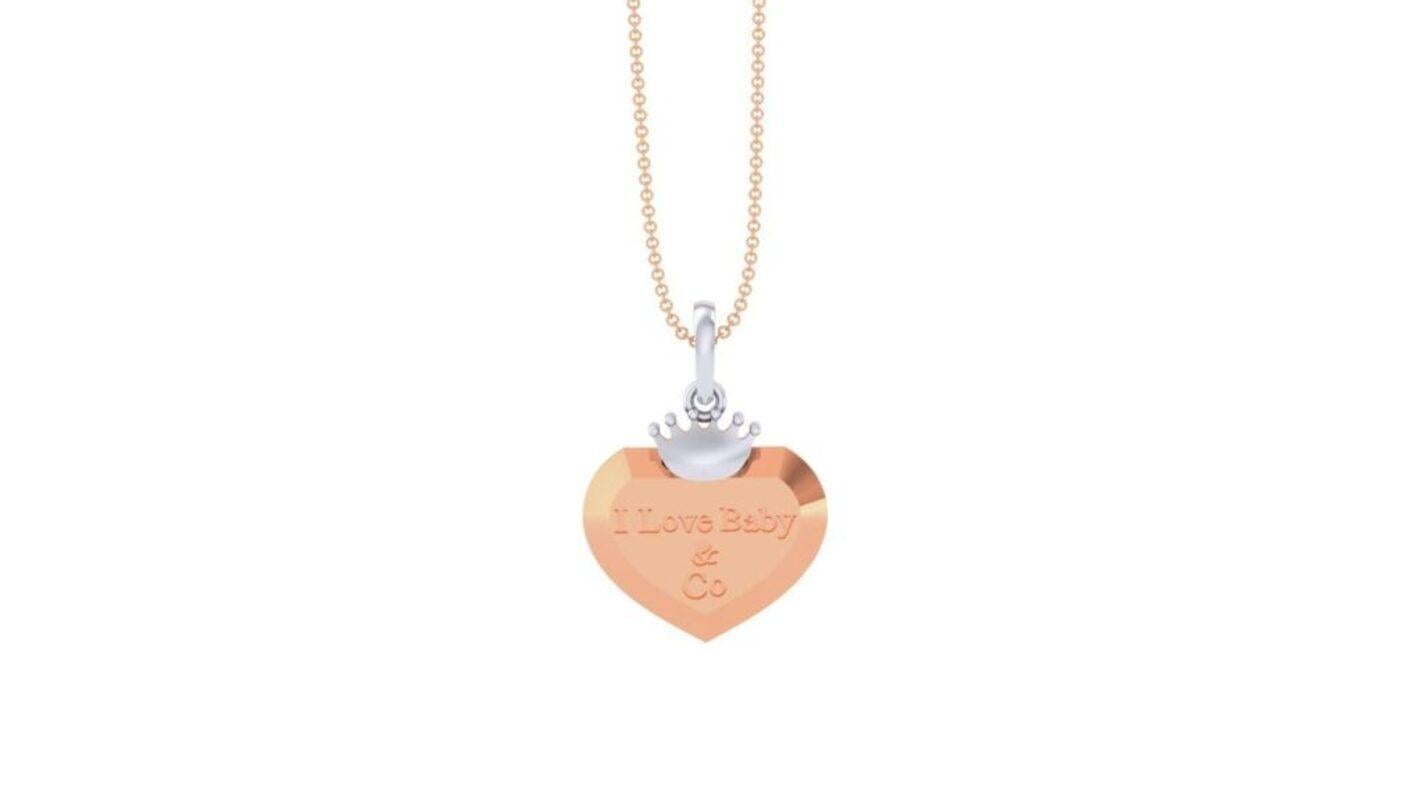 I Love Baby Kids Pendant, 18k Rose Gold In New Condition For Sale In Leigh-On-Sea, GB