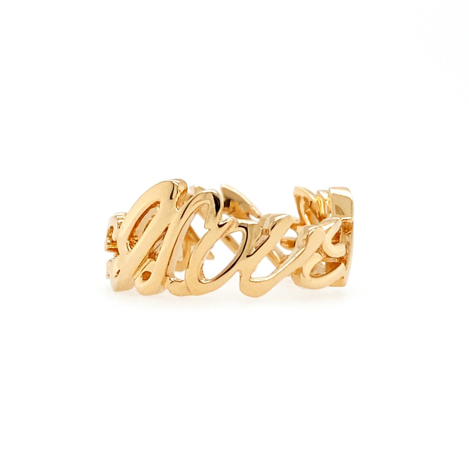 18K Rose Gold Letter I Love Me More Ring In New Condition In New York, NY