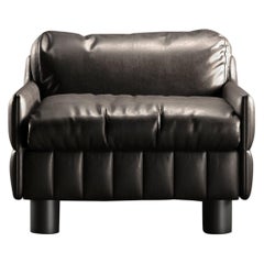 I Love You Armchair Black Leather