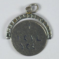 I Love You Diamond Enamel Platinum Diamond Spinning Charm Pendant