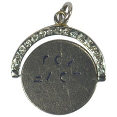 I Love You Diamond Enamel Platinum Diamond Spinning Charm Pendant