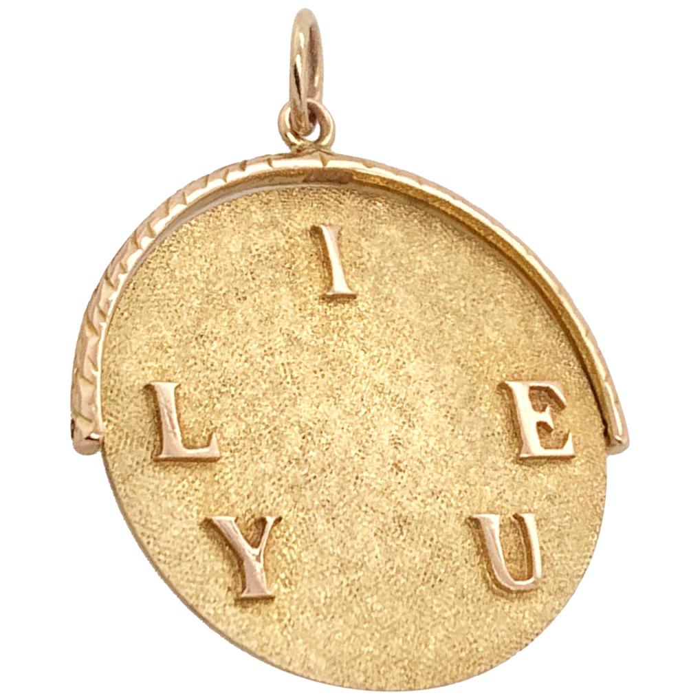 
I Love You
 Large Gold Kinetic Spinner Charm