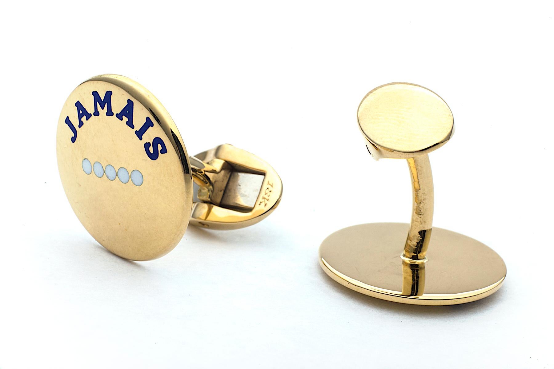 Contemporary 'I Love You More Today' Gold Cufflinks