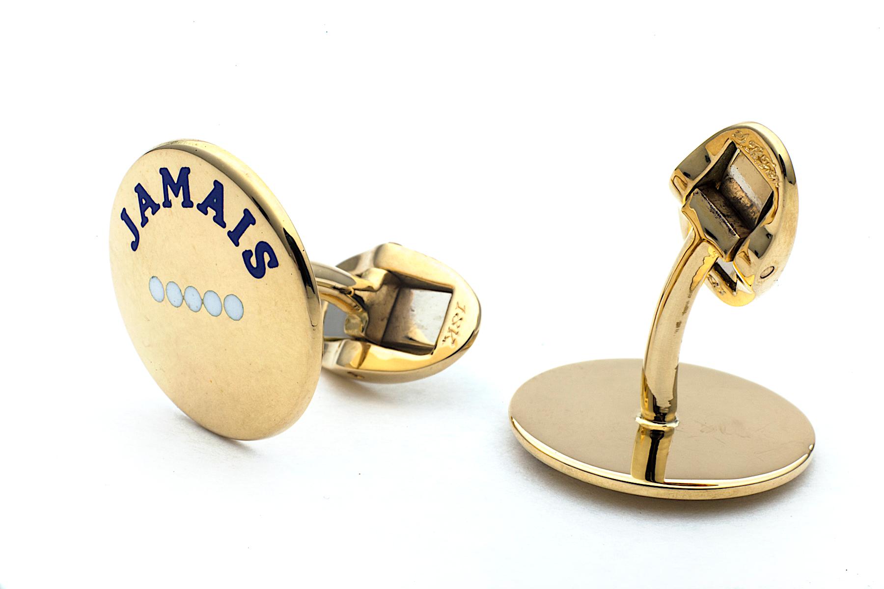 Contemporary 'I Love You More Today' Gold Cufflinks For Sale