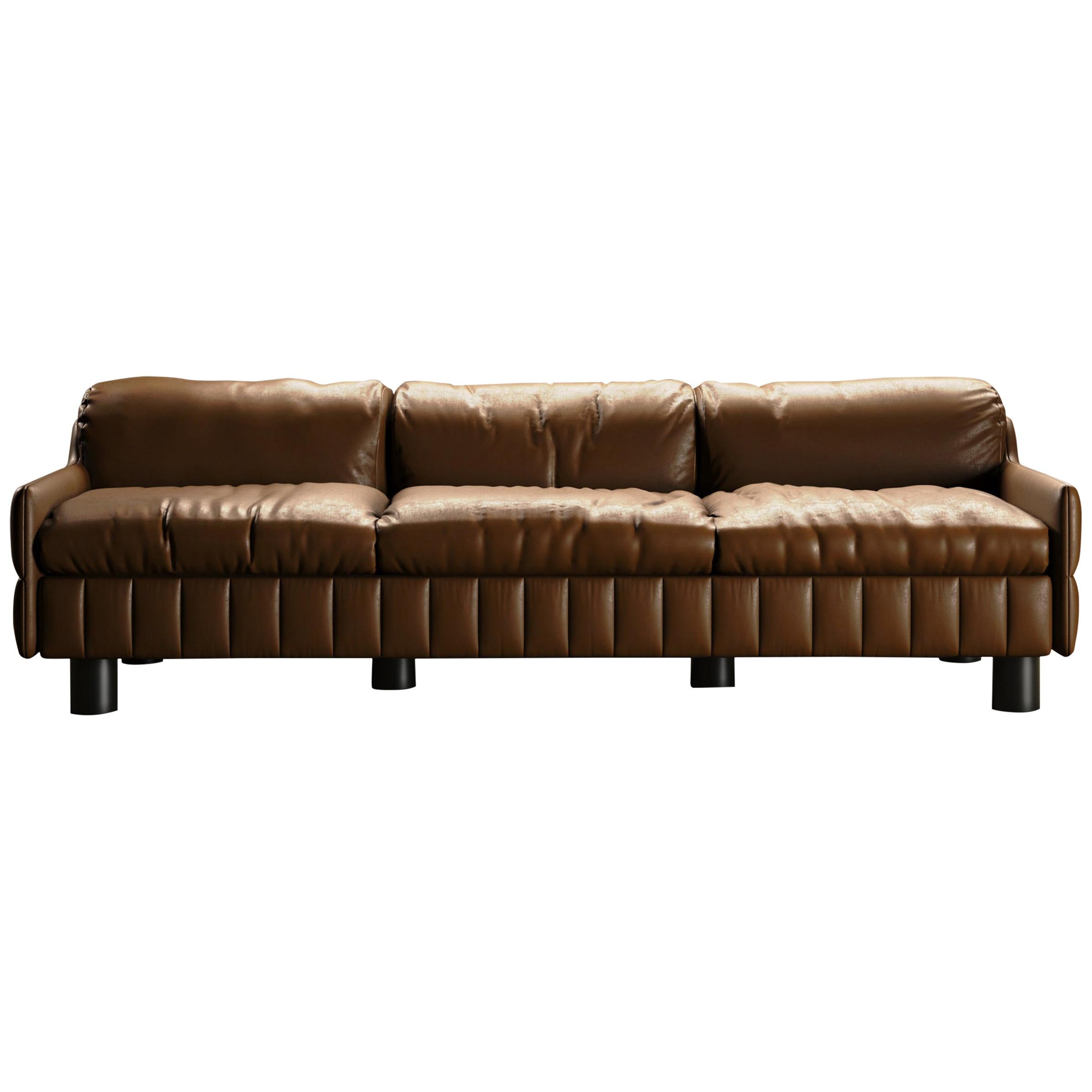 Howard Red Leather Sofa at 1stDibs