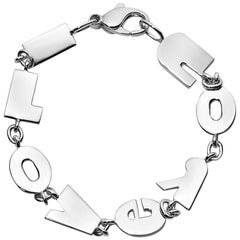 "I Love You" Large Sterling Silver Bracelet