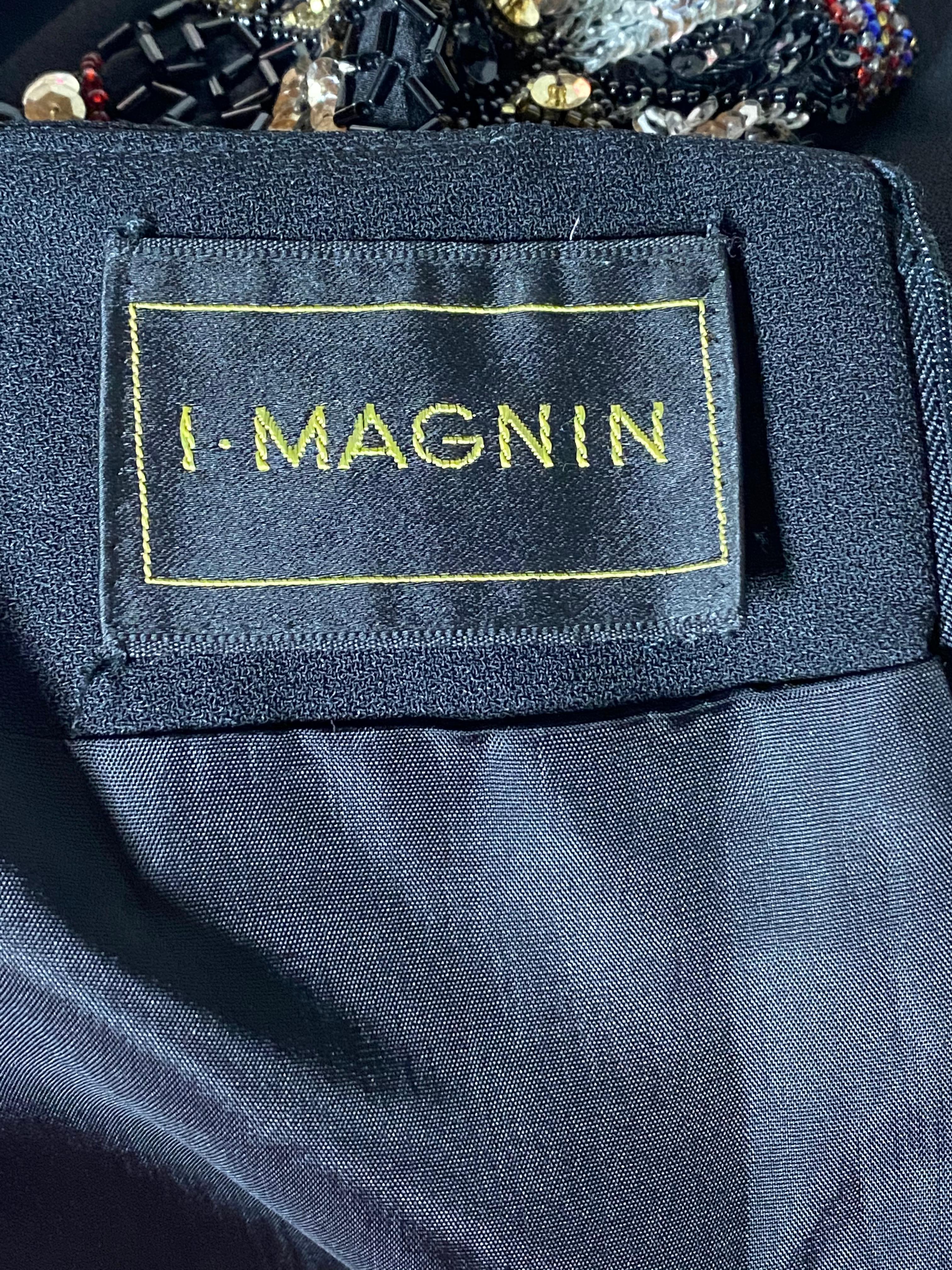 I. Magnin - Robe courte de soirée noire en vente 1