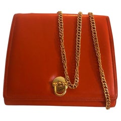 I Magnin Design Studio Orange Gold Chain Handbag, Italy 