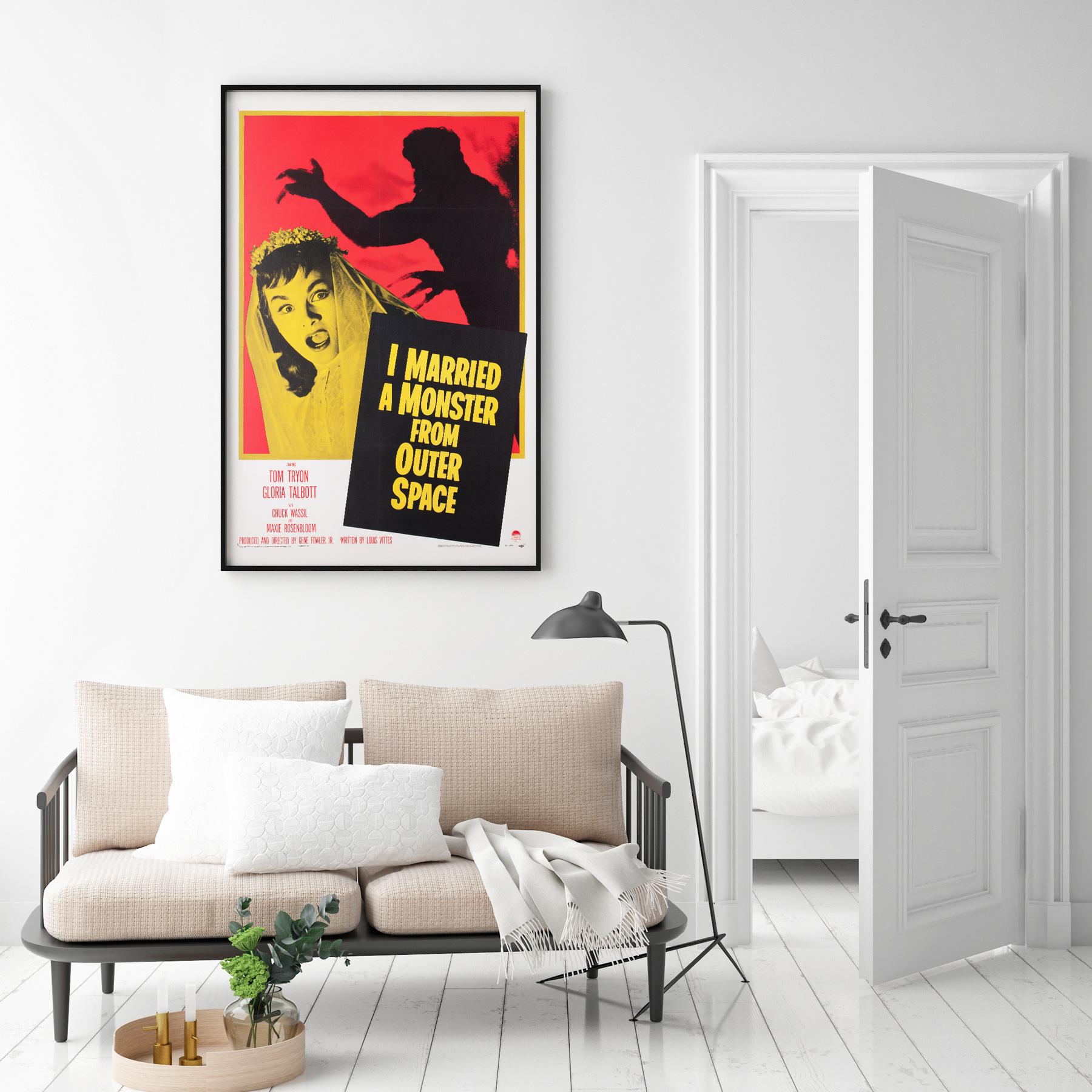 Wonderfull kitsch deaign features on the country-of-origin American film poster for 50s sci0fi horror I Married a Monster from Outer Space. We adore the bright, bold, garish even design... the perfect cheeky gift for the other half!

Despite the