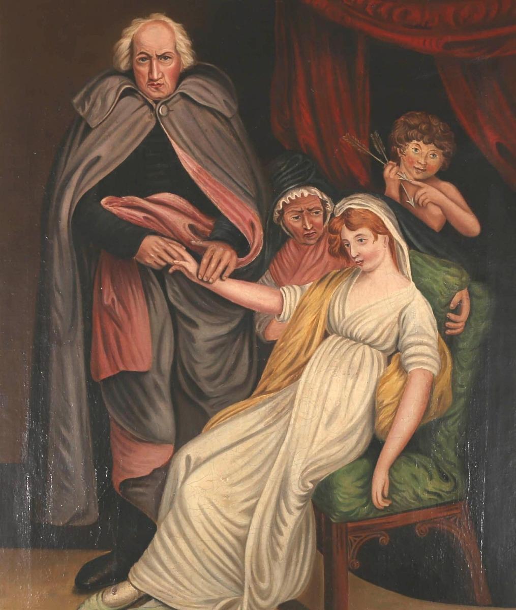 I. A. Miller - Olio della fine del XIX secolo, Mal d'amore - Painting di I. Miller
