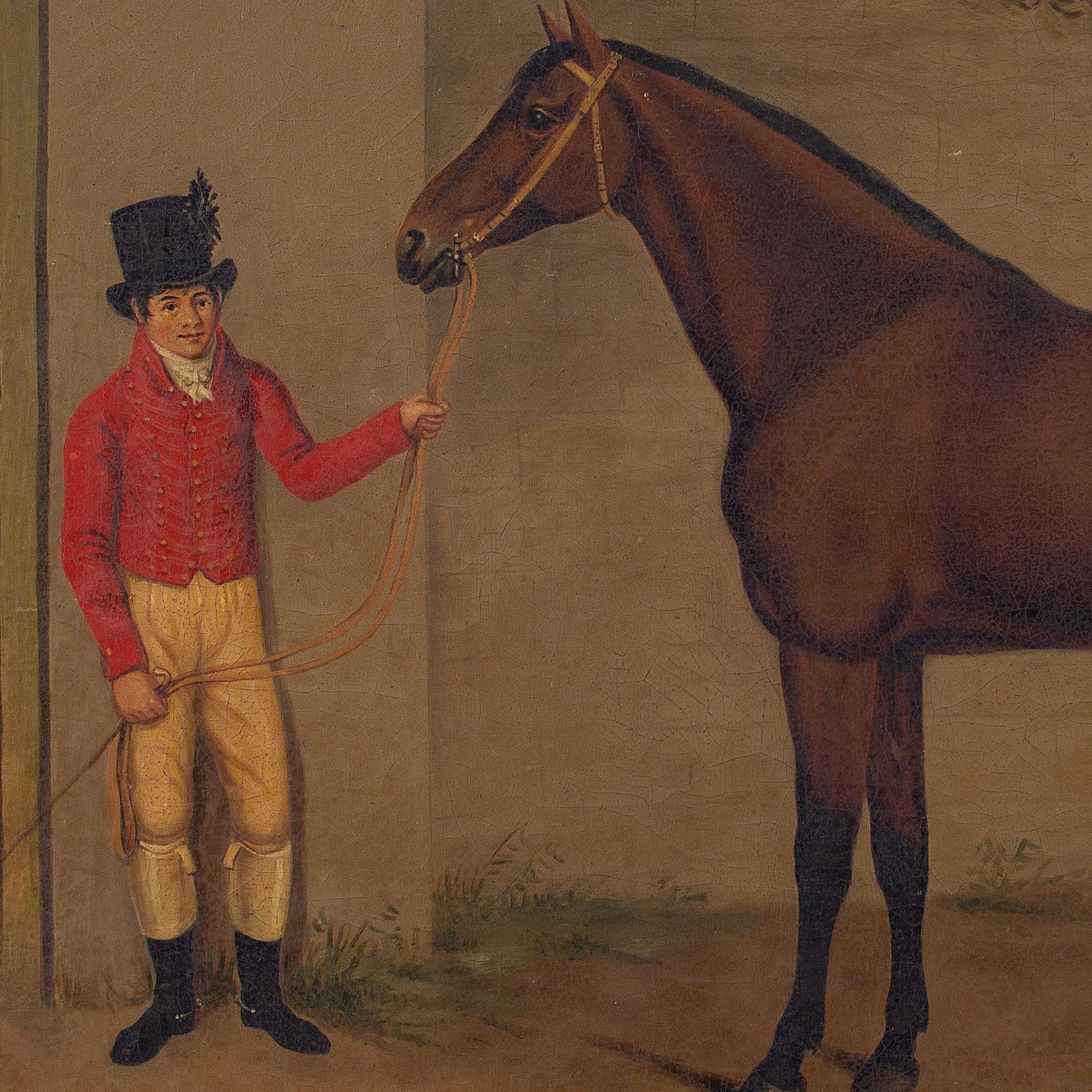I Moore, Provincial Early 19th-Century English School, Bay Horse & Groom 2
