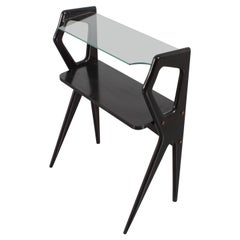 I. Parisi (attr.) for A. De Baggis Wooden Console Table Magazine Rack 50s Italy