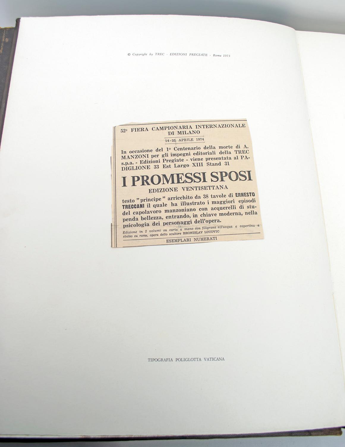 I Promessi Sposi by Alessandro Manzoni, Treccani Edition of 1973 For Sale 1