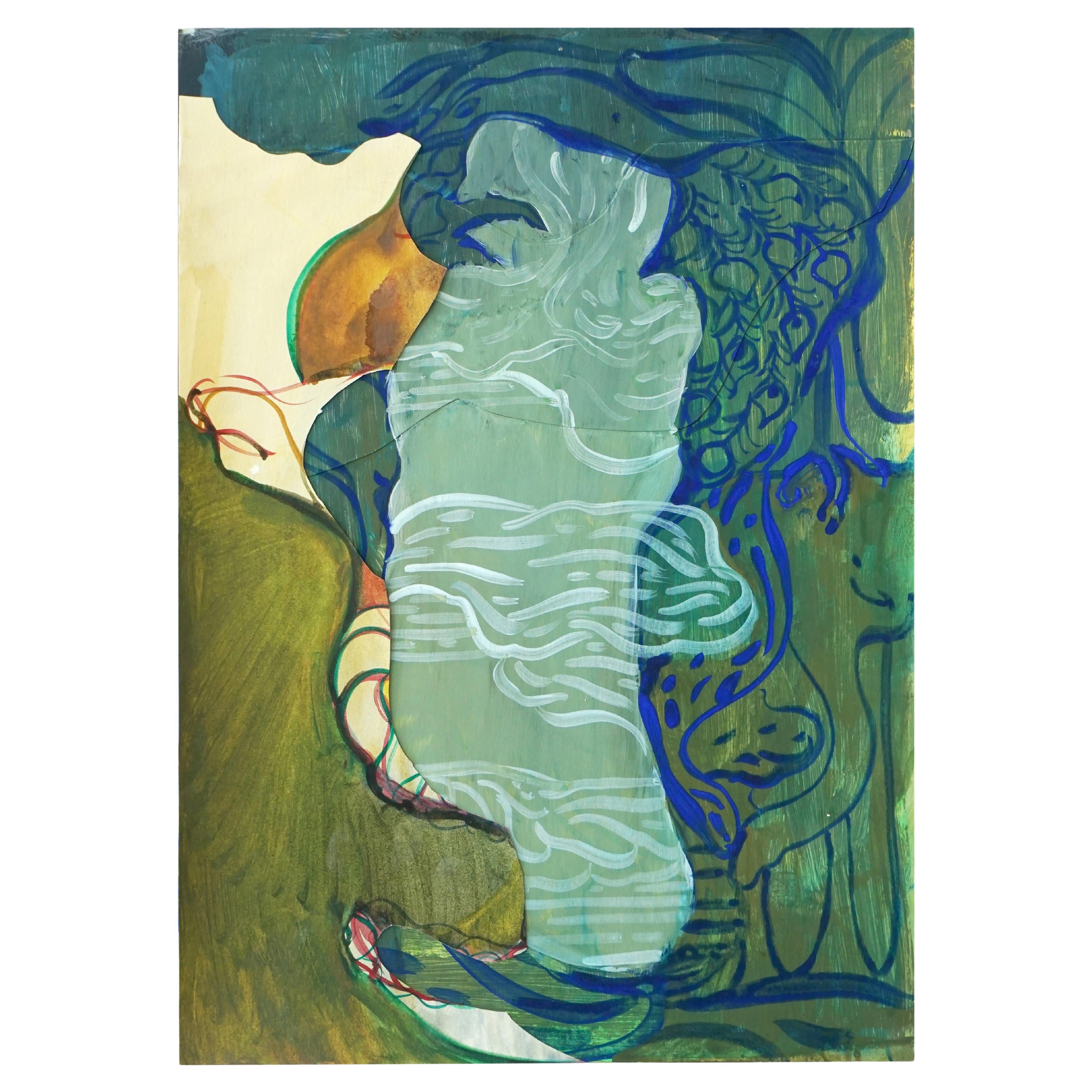 "Riconosco una figura" 2019-20 Tempera e acrilico su carta di Alessandro Roma