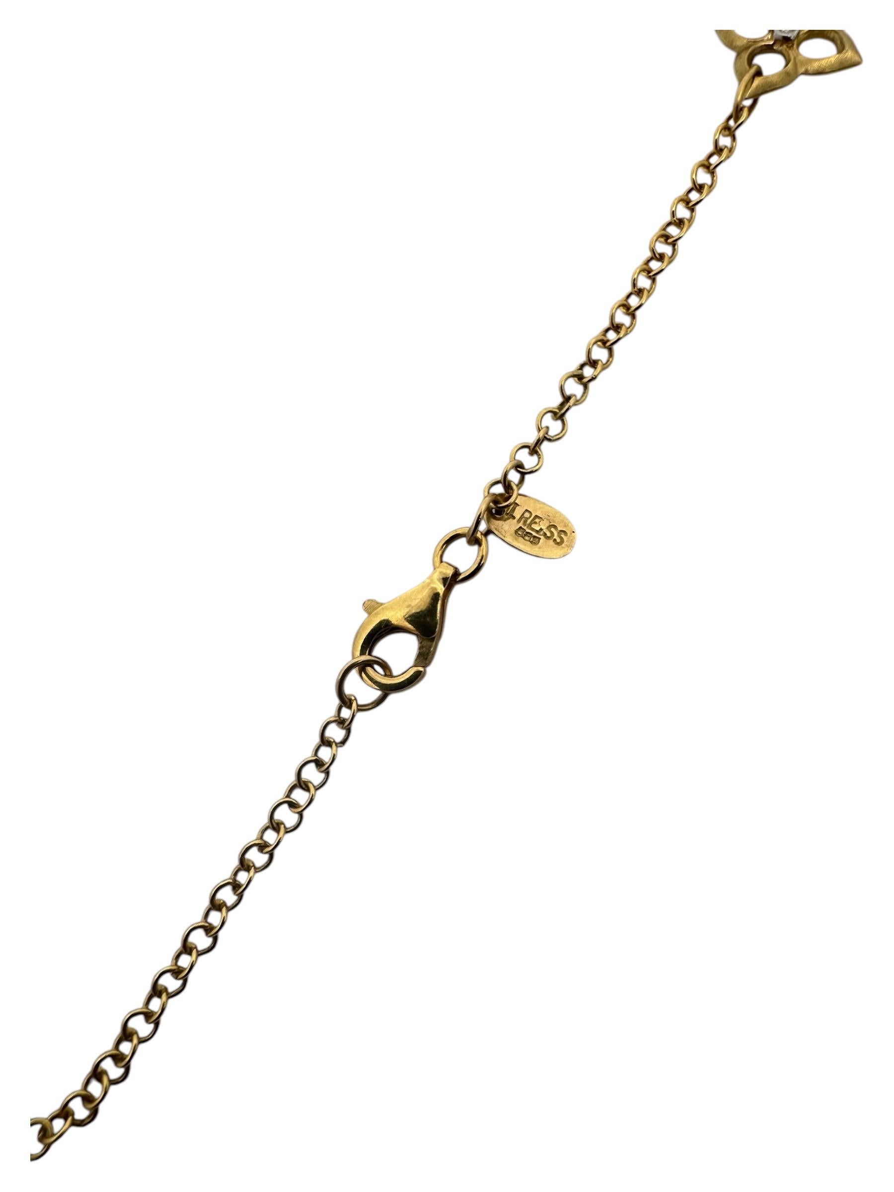 I. Reiss Halskette aus 14 Karat Gelbgold mit Blumen-Diamant-Motiv und Perle 36 Zoll im Angebot 4