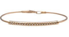 I. Reiss Pavé Diamond Bar Flexible Wire Bracelet in 14 Karat Rose Gold
