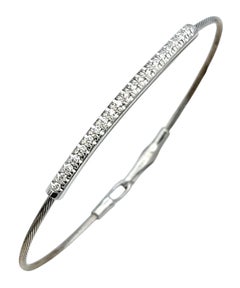 I. I. Reiss Pulsera de Alambre Flexible con Pavé de Diamantes en Oro Blanco de 14 Kilates