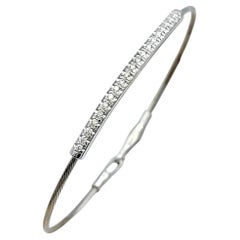 I. I. Reiss Pulsera de Alambre Flexible con Pavé de Diamantes en Oro Blanco de 14 Kilates