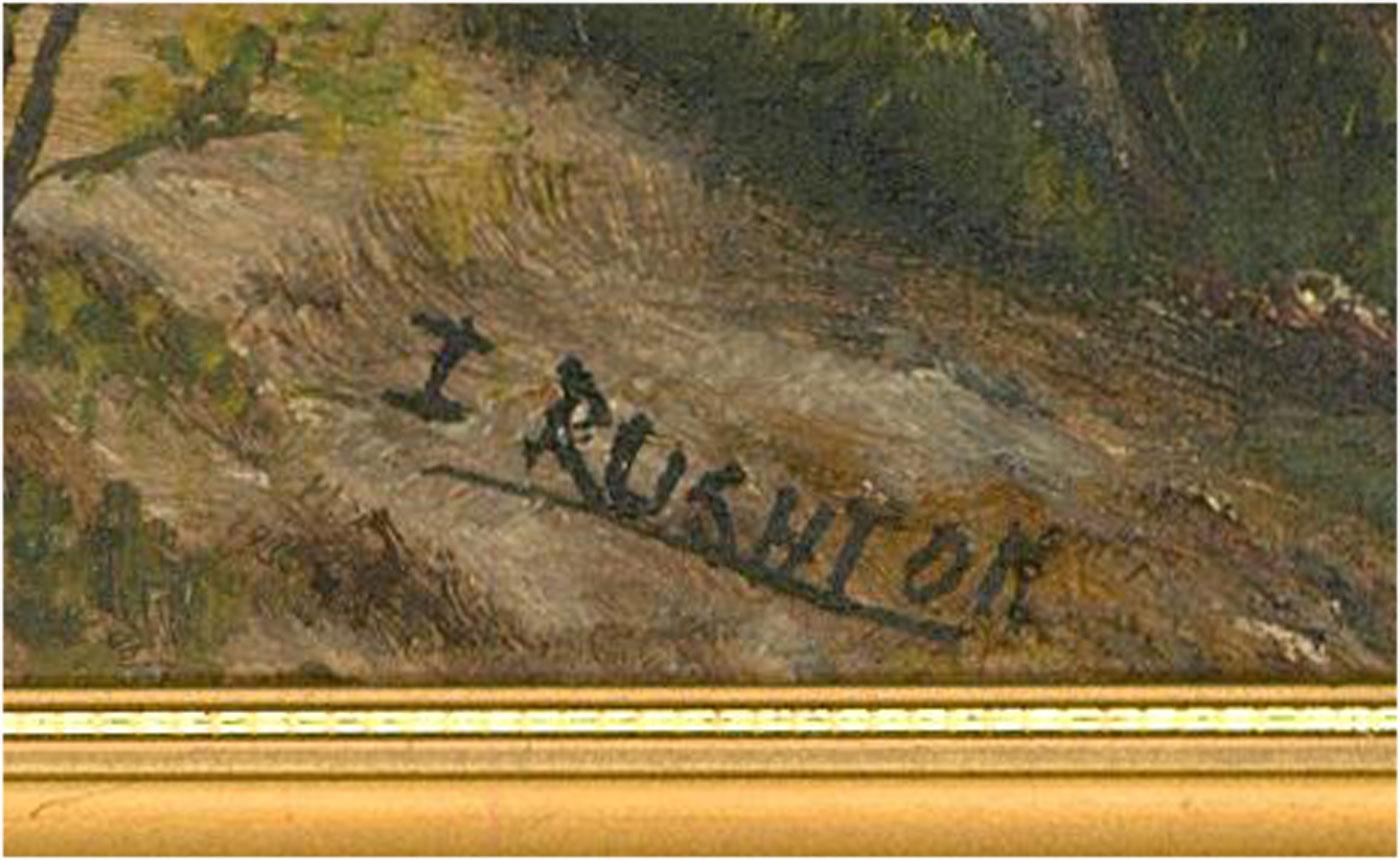 I. Rushton - Olio contemporaneo, Ponte sul ruscello in vendita 3