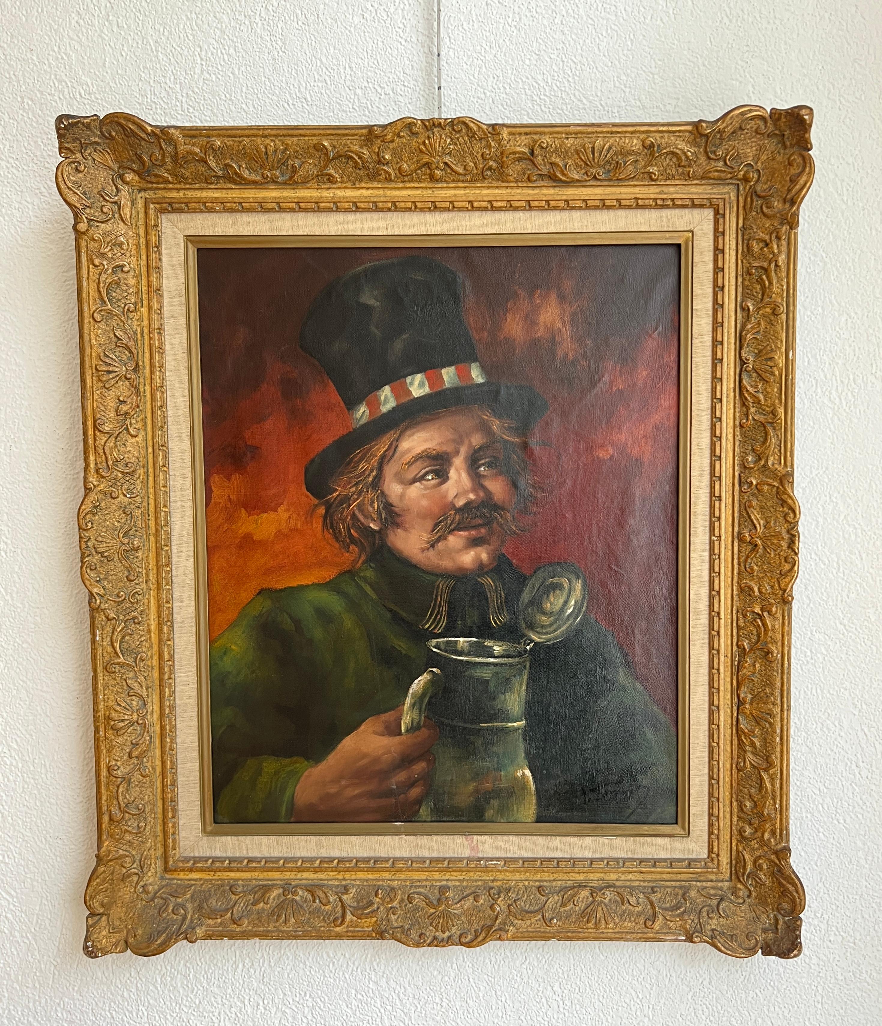 The man and the mug - Painting by I Tomig