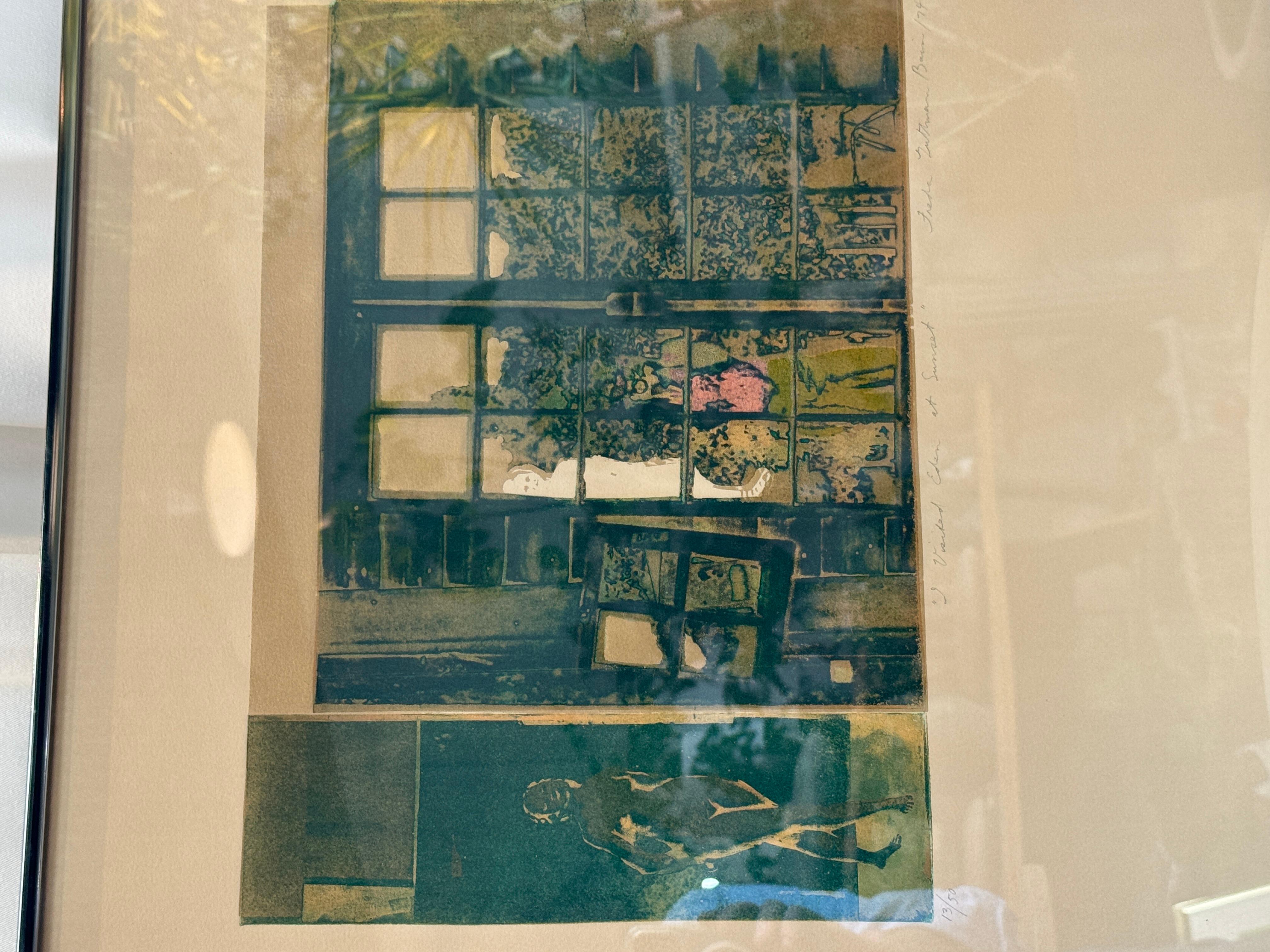 „I Visited Eden at Sunset“ – signierte Lithographie von Freda Guttman Bain (1974) (Ende des 20. Jahrhunderts) im Angebot