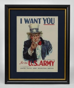 Poster vintage della seconda guerra mondiale "I Want You for the U.S. Army" di James Montgomery Flagg