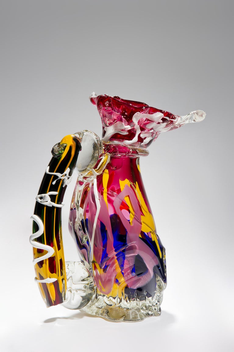 I Was S, a Unique Multicolored Heavy Glass Sculpture by Fredrik Nielsen