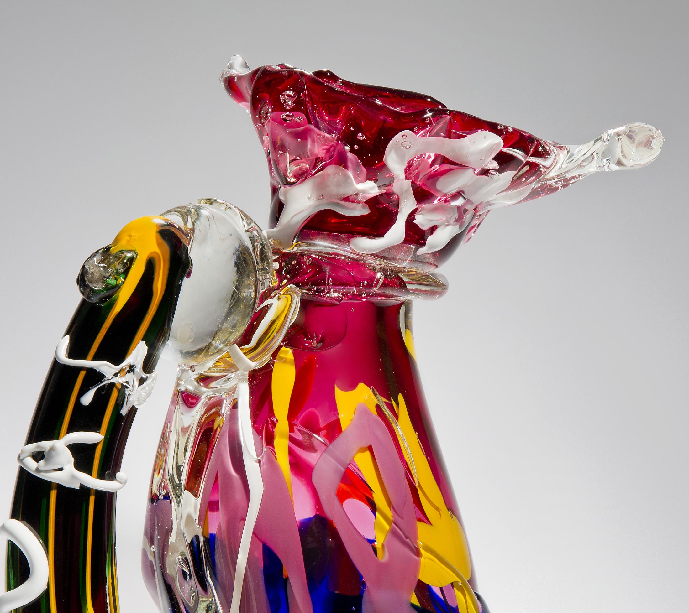 Swedish I Was S, a Unique Multicolored Heavy Glass Sculpture by Fredrik Nielsen For Sale