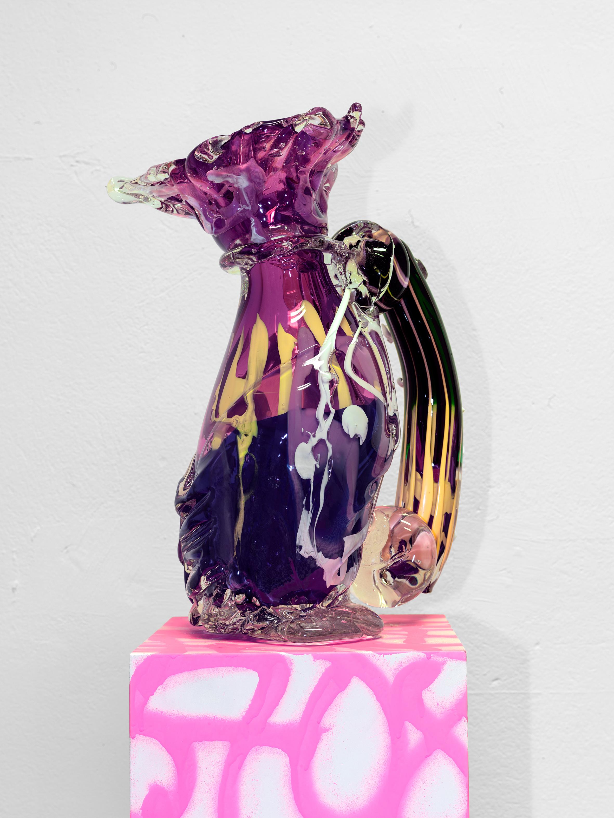 Contemporary I Was S, a Unique Multicolored Heavy Glass Sculpture by Fredrik Nielsen For Sale