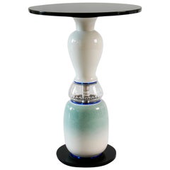 'I Wont Back Down' Side Table, Vintage Ceramics and Glass, One-Off Piece